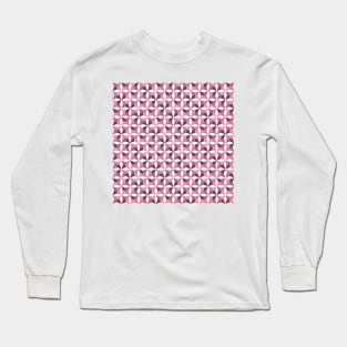 Geometric Diamond Pattern (Rose Gold) Long Sleeve T-Shirt